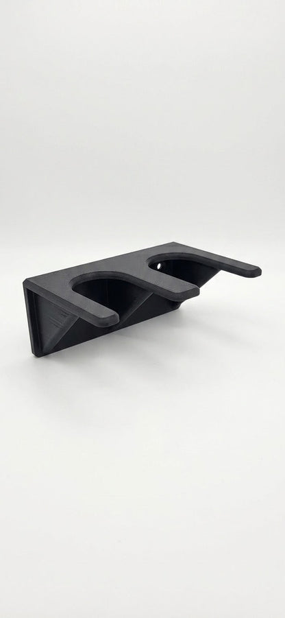 Zwarte 3D-geprinte laarzenwandbeugel, zijaanzicht