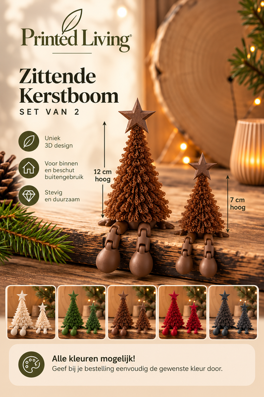 Zittende Kerstboompjes – Set van 2