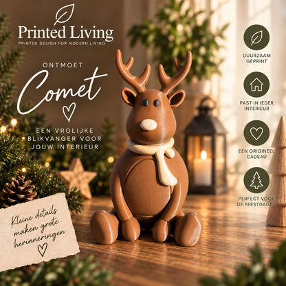 Rendier Comet – 3D Geprinte Kerstdecoratie