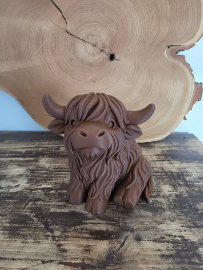 Highland Koe beeldje 15cm zijaanzicht